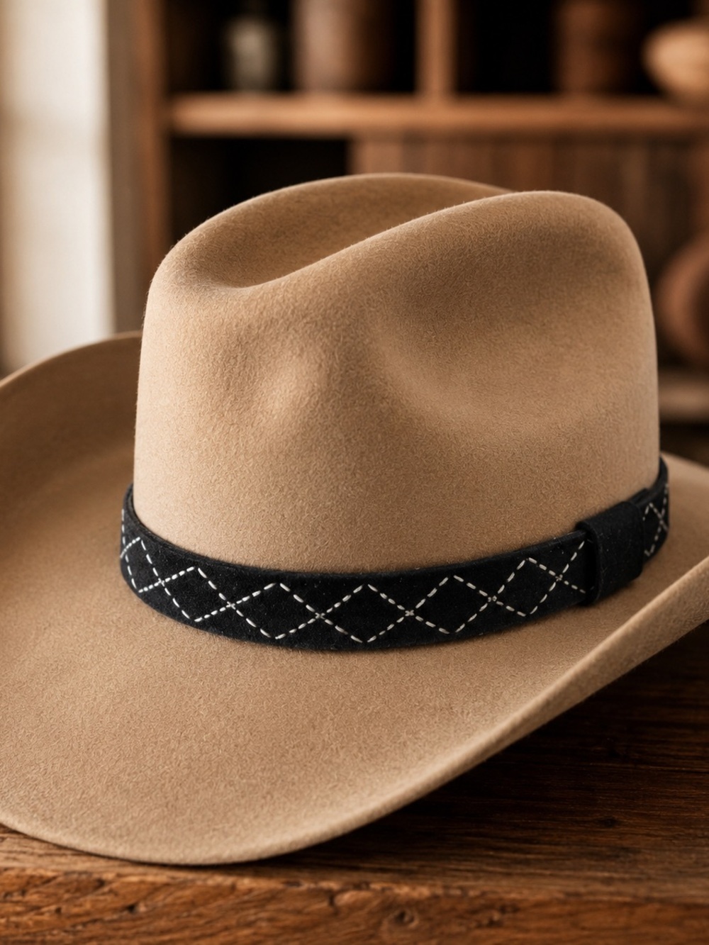 Brixton Black with lines hat hat band